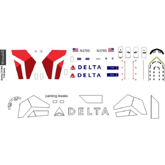 BSmodelle 144484 1 144 Boeing 737 800 Delta Airlines Decal For